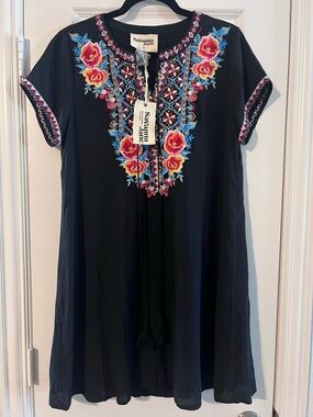 Savanna Jane Black Embroidered Dress
